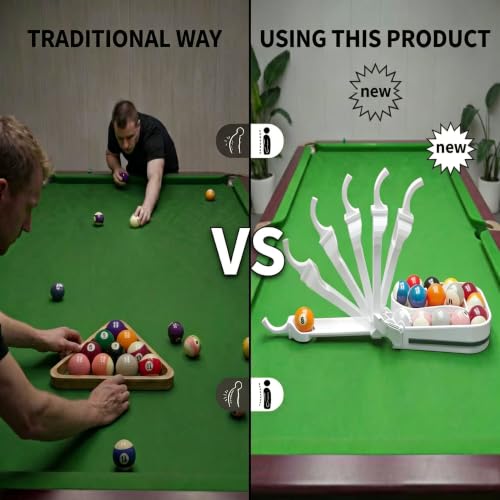 3D Printed Precision Pool Ball Rack: Professional Billiards Training Tool for Perfect Ball Placement, Fast Setup, Portable Design with Complete Maintenance Kit (Screwdriver/Rubber Bands) - color: black