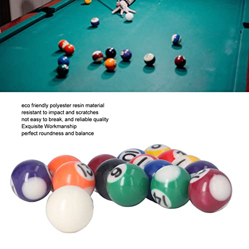 25mm Mini Pool Ball Set - 16 Pcs Billiard Balls, Resin Table Balls Accessories