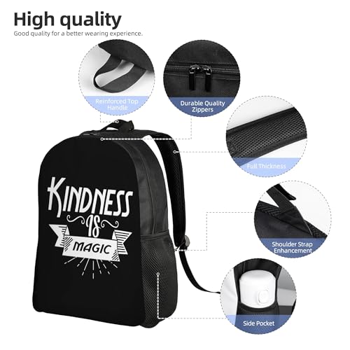 Kindhess Is Magic World Kindhess Day Inspirational Quote About Kindness Inspirational Backpacks For Men Women Book Bag Travel Hiking Camping Work Lightweight - color: Ye23