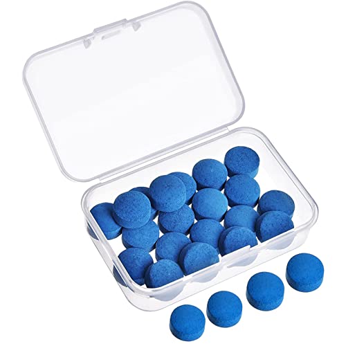 Gejoy 20 Pcs Billiard Pool Cue Tips Replacement Kit Pool Stick Tips with Storage Box for Snooker - color: Blue, size: 12/13 mm