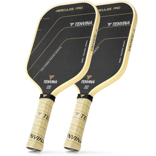 TENVINA Pickleball Paddles, Thermoformed T700SC Carbon Fiber Pickleball Paddle, Pickle Ball Paddle USAPA Approved with Dominant Power and Larger Sweet Spot - color: 2-Pack of PRO-Carbon-Elongated-16MM