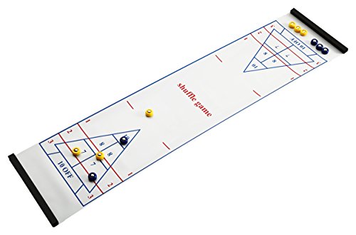 Fairly Odd Novelties Tabletop Shuffleboard Compact Portable Mini 0.87 Lb Travel Family Board Game, White