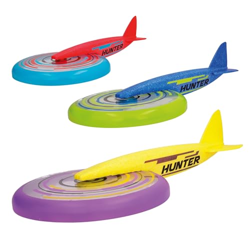 IMC Toys Jet Disc Hunter - 9" Disc and Plane Glider Tail, Great Outdoor Play, Easy to Throw and Catch, for Kids 6 and Up - Violet - color: Violet