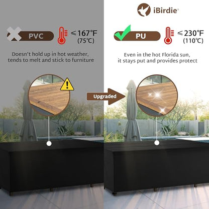 iBirdie Outdoor Patio Furniture Set Covers 90 x 76 inch fit 6 x 7 ft, 72, 74, 76 inch Wide, 90, 86, 87 inch Long Outside Dining Table and Chairs, Waterproof Weatherproof Cover, Heavy Duty 600D - size: 90 x 76 x 28 inch