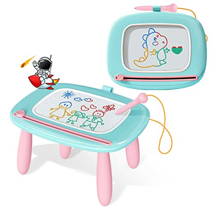 Kikidex Toddlers Toys Age 1-3, Magnetic Drawing Board, Doodle Board Pad Learning and Educational Toys for 1 2 3 Year Old Baby Kids Birthday Gift (Mint Blue) - color: Mint Blue
