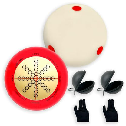 2 Pcs Billiards Cue Ball 2-1/4" Pool Cue Ball Practice Training Artifact with A Pair of Three Finger Billiard Gloves 2 Pool Box Bag Table Training for Table Accessories - style: Fashion