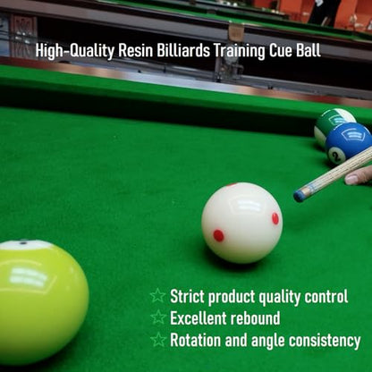 Pro-Cup Pool Cue Ball 2 1/4" 6 Red Dots AAA-Grade Regulation Size Billiard Training Cue Ball (1 Pack)