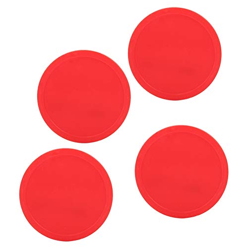 4 Pieces Plastic Air Hockey Pucks Replacement Round Pucks for Game Tables, Equipment, Accessories(（75mm）)