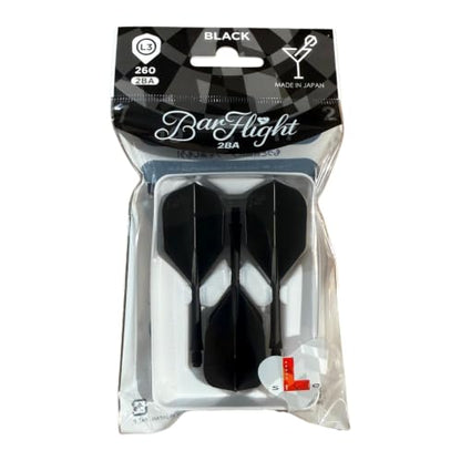 L-style BarFlight One-Piece Dart Flight and Shaft – L3 Shape – 26mm - color: Black