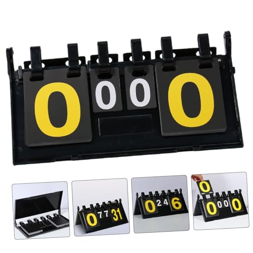Kisangel Portable Flip Scoreboard for Sports Games PVC Tabletop Scorekeeper for Basketball Tennis Badminton Baseball Easy to Use and Clean Digit Display