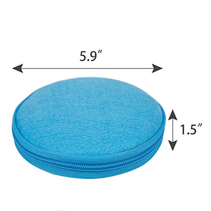 ELEZAY Small CD Case Round Felt 20 Capacity CDs Storage Wallet DVD Disc Holder, Blue - color: B-Blue