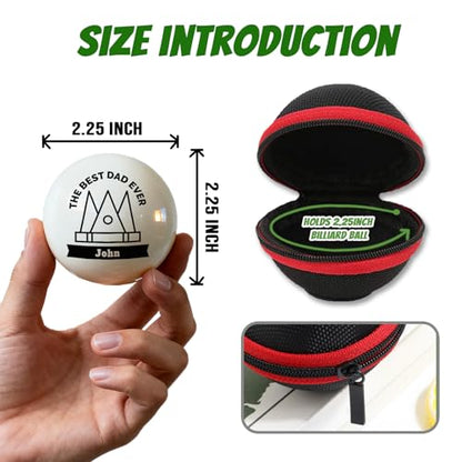 Custom 57mm Billiard Cue Ball with Pouch - Personalized Text/Logo Pool Cue Ball, Birthday Gifts for Dad, Husband, Billiards Player, Billiards Lover, Wedding Father's Day Valentine's Day Gifts - color: Father's Day