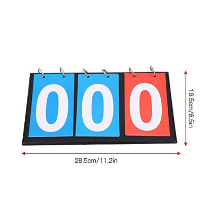 Portable Flip Scoreboard for Soccer Basketball Table Tennis 2 3 4 Digit Counter with Clear Display - size: three digit scoreboard