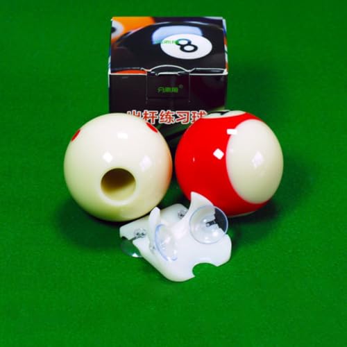 KOMBIUDA Billiard Practice Cue Ball with Dots 16mm Inner Hole for Small Tip Shaft, Professional Pool Training Ball for Accurate Stroke and Aiming in Snooker and Pool Games