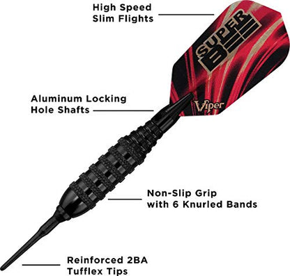 Viper Super Bee Soft Tip Darts, 16 Grams - style: Black Coated Brass
