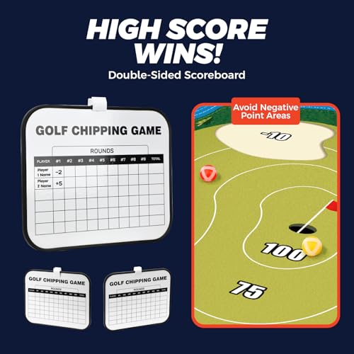 TOY Life Chipping Golf Practice Mats Golf Game Training Mat Indoor Outdoor Games for Adults Family Kids Outdoor Play Equipment Stick Chip Golf Set Backyard Game(Patented) - style: Golf Green Style