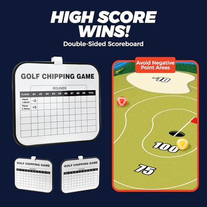 TOY Life Chipping Golf Practice Mats Golf Game Training Mat Indoor Outdoor Games for Adults Family Kids Outdoor Play Equipment Stick Chip Golf Set Backyard Game(Patented) - style: Golf Green Style