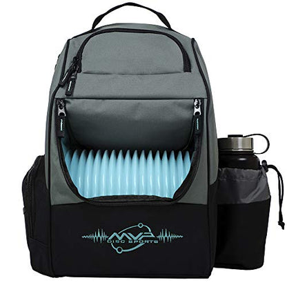 MVP Disc Sports Shuttle Disc Golf Backpack Bag (Choose Your Style and Color) - color: Gray/Teal, style: Without Velcro Side Panel