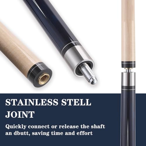 10mm11mm12mm13mm Billiard Pool Cue Stick Set, 20 oz 58 inch Canadian Maple Cue Stick Irish Linen Wrap, Cue Stick for Beginner, Commercial and Home Entertainment - color: 10mm Royal Blue with case