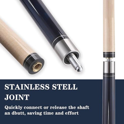 10mm11mm12mm13mm Billiard Pool Cue Stick Set, 20 oz 58 inch Canadian Maple Cue Stick Irish Linen Wrap, Cue Stick for Beginner, Commercial and Home Entertainment - color: 10mm Royal Blue with case