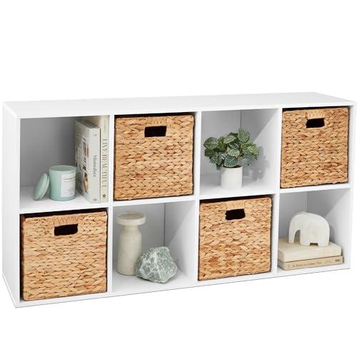 Best Choice Products 8-Cube Storage Organizer, 11in Shelf Opening, Bookcase, Display Shelf, Customizable w/ 3 Removable Back Panels – White - color: White, size: 8-Cube, 11in Shelf Opening, No Legs