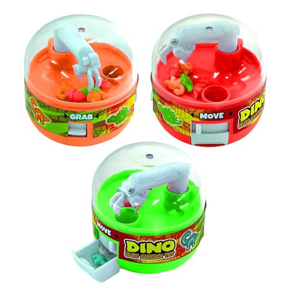 Raymond Geddes Dino Claw Machine Toys for Kids (12 per Box) – Mini Claw Machine Toys with 8 Colorful Dinosaur Prizes