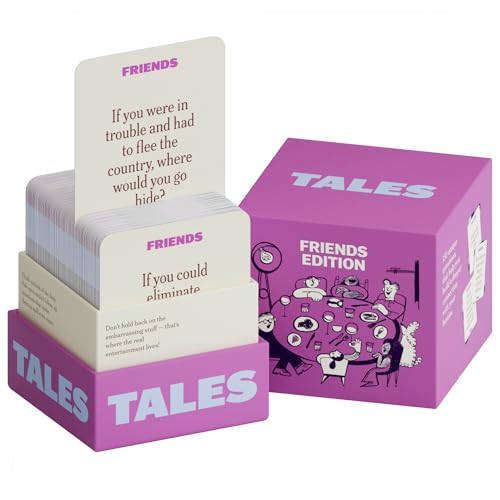 TALES 150 Conversation Cards, Friends Edition, Fun Friend Games for Adults, Teens, Kids, Perfect for Parties, Game Nights, Gifts & Gatherings, Conversations with Friends, Meaningful Connections - color: Friends Edition