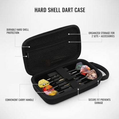 Hard Shell Dart Carrying Case with Handle, Protective EVA Wallet for Darts & Accessories, Black