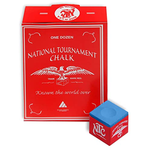 Silver Cup National Tournament Pool cue Billiard Premium Chalk - ONE Dozen - color: Tournament Blue