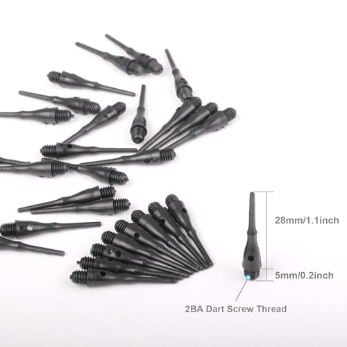 Soft Dart Tips 2BA Thread Plastic Soft Tip Soft Dart Tips Replacement Dart Accessories for Dartboard Darts - size: 200PCS