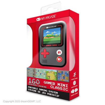 My Arcade Gamer Mini Classic-Red: Miniature Handheld Gaming System Packed with 160 Games, 1.8'' Color Display (DGUN-3925), Small - style: Gamer Mini Classic-Red