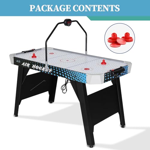 Air Hockey Table for Kids and Adults, 54" Large Arcade Game Table with LED Electronic Scoring & Powerful Motor, Full Size Game Room Table