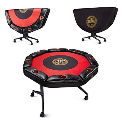 Triton Premium Poker Table for 8 Players - Foldable and Long-Lasting Poker Table, Luxurious Vegas Style Casino Experience at Home - size: 8 Player with Table Only