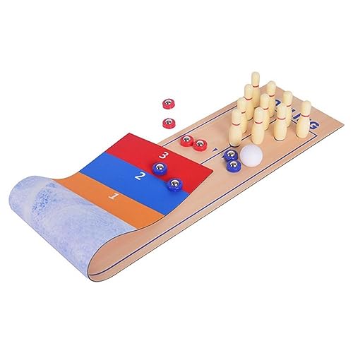 3 in 1 Tabletop Shuffleboard, Mini Curling and Bowling Game Set, Portable Family Game for Adults and Kids Indoors and Outdoors Table Top Games