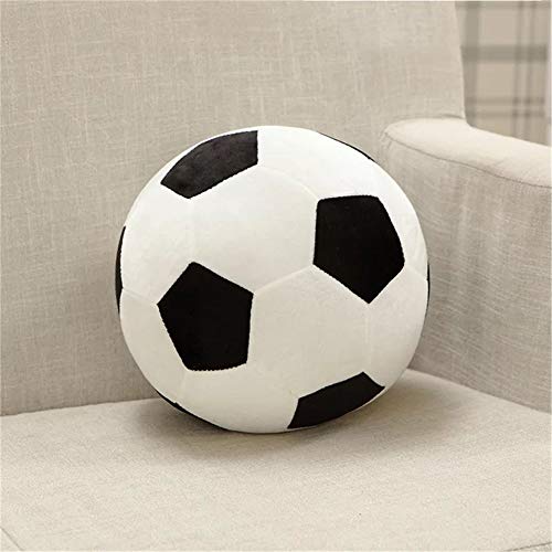 AOQI Plush Soccer Balls - Fluffy Stuffed Toy Soccer Ball Plush Pillow Soft Durable Stuff Soccerball Gift for Kids Boy Baby (Black -White,17.7inch/45cm) - color: Black -White, size: 17.7inch/45cm