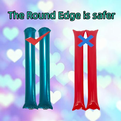 48pcs Round Head Boom Sticks Thunder Sticks Cheering Sticks Team Spirit Plastic Cheerleading Spirit Stick Clapper Inflatable Noise Maker Sports Supply (Metallic Blue) - color: Metallic Blue
