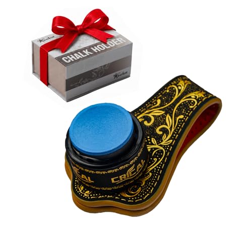 CRICAL Portable Magnetic Pool Chalk Holder Square Chalk Cube Holder Billiard Cue Accessory Gift Idea - color: CL-ChalkHolder Black Gold-Chalk
