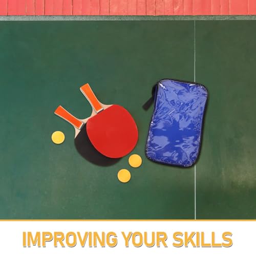 GLEAVI Table Tennis Paddle Set with 2 Paddles, 3 Balls, and Carrying Case, Indoor Outdoor Ping Pong Play Kit for Training and Recreation