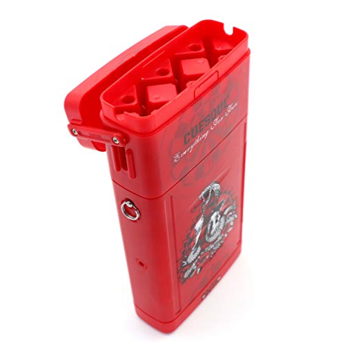 CUESOUL ANTIE Hard Dart Case, Holds 6 Steel/Soft Tip Darts & Extra Tips, Shafts & Flights, Durable Use - color: Red Handsome Snake