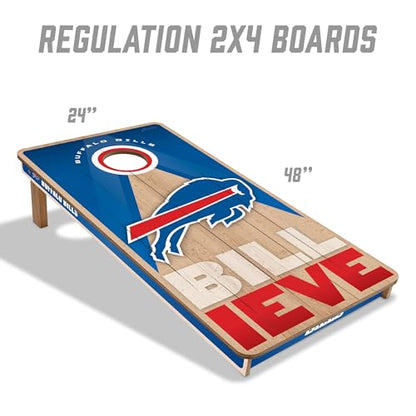 YouTheFan NFL 2' x 4' Slogan Series Professional Wood Cornhole Game with Logo Bags - color: Buffalo Bills