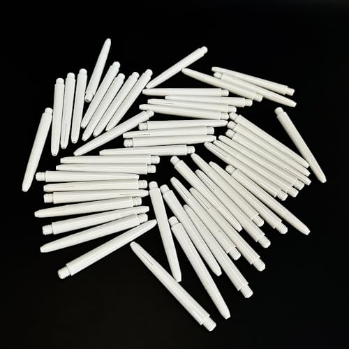 50PCS 48mm Dart Shafts Plastic Dart Shaft for Dart Replacement Parts Dart Accessories - color: White