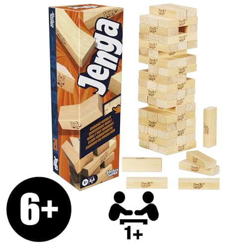 Official Hasbro Games Jenga Game | Digital Die for 6 More Ways to Play | Original Wood Block Game | Stacking Tower | Ages 6+ | 1+ Players | Party Games