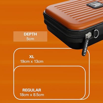 Target Darts Takoma XL Darts Wallet Case, Orange – Holds 6 Darts, Protective EVA Holder with Double Zip Lock Pouches – Professional Dart Accessories - color: Orange