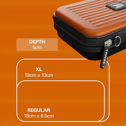 Target Darts Takoma XL Darts Wallet Case, Orange – Holds 6 Darts, Protective EVA Holder with Double Zip Lock Pouches – Professional Dart Accessories - color: Orange