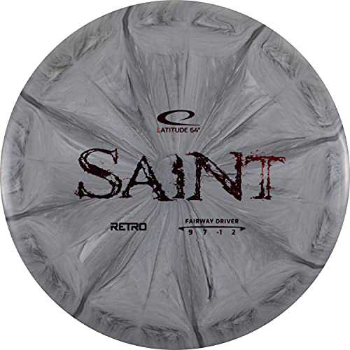 Latitude 64 Retro Saint Disc Golf Fairway Driver | Slightly Overstable Disc Golf Driver | Grippy Base Plastic | Fairway Driver Disc Golf Disc | Frisbee Golf Driver | 170g+ - color: Gray