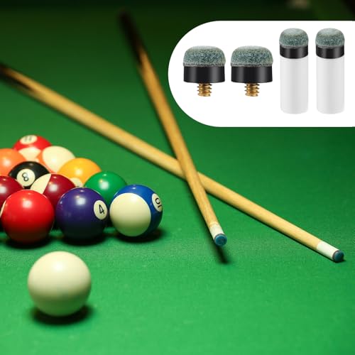 Pimoys 20 Sets Billiard Cues Tips Replacement Kit with White Pool Cue Stick Ferrules, Screw On Pool Cue Tips Pool Stick Tips, 12mm(Blue)