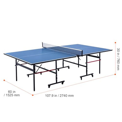 Happybuy Ping Pong Table, Professional Table Tennis Game, Indoor MDF Portable Table Tennis Table, Foldable Ping Pong Table with Quick Clamp Net, 10 Minute Easy Assembly, 12mm Tabletops