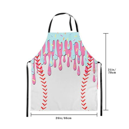 Castle Fairy Ice Cream Drip Baseball Kids Kitchen Apron - color: Pink Blue