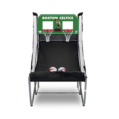 Pop-A-Shot - Home Dual Shot Arcade Basketball Game with NBA Graphics l Sensor Scoring l 16 Game Modes l 7 Balls l Foldable Storage l for All NBA Fans - style: Boston Celtics