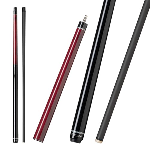 Carbon Fiber Break Cue Pool Stick,3 Piece Breaking Cue Stick,Low Deflection Jump Break Cue,13mm Pro Tip with PU Bag - color: 21oz_Red